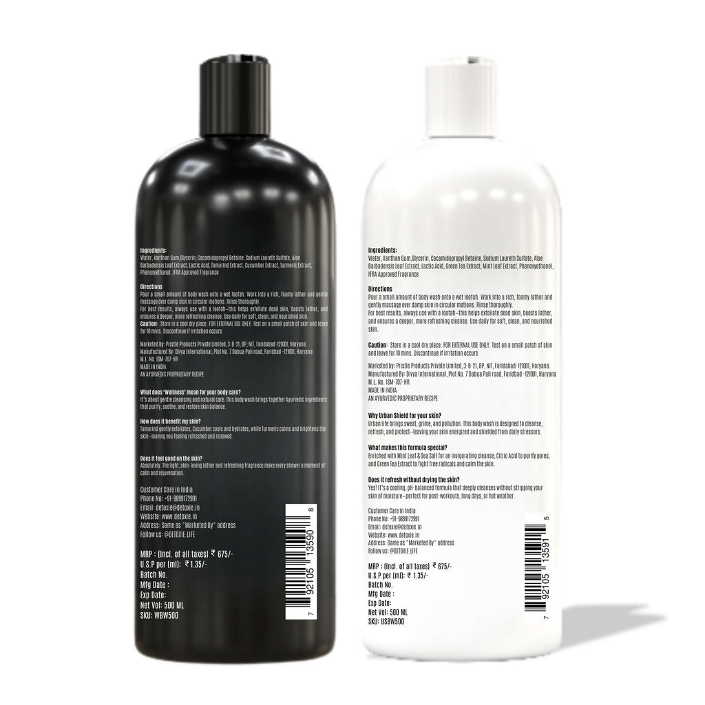 Detoxie Body Wash with Loofah - Urban Shield & Wellness
