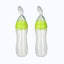 Safe-O-Kid Easy Set of 2 Squeezy Silicone Food Feeder Spoon (Soft Tip) Bottle- Green- 90mL