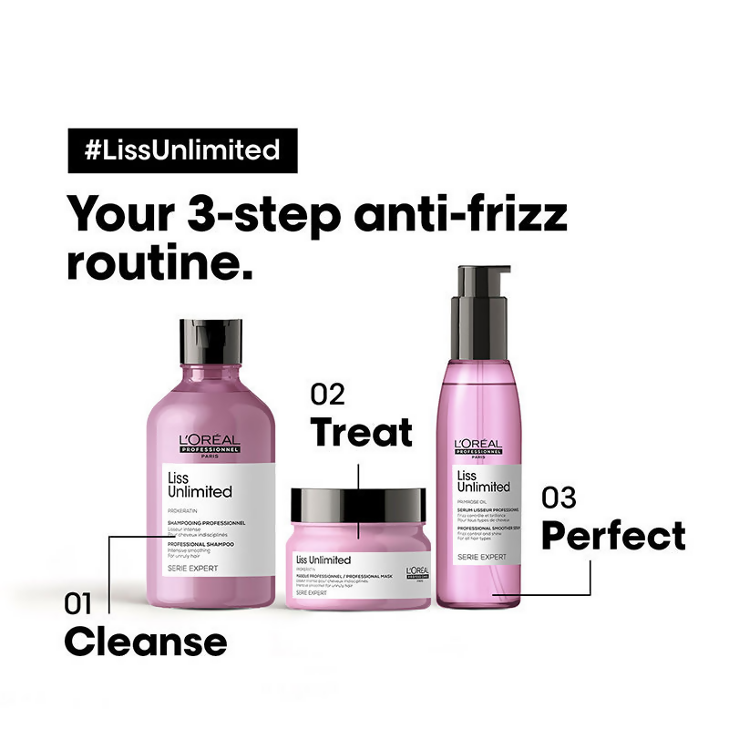 L'Oreal Professionnel Liss Unlimited Shampoo, Hair Mask & Hair Serum Serie Expert