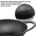 Hawkins Futura Cast Iron Nonstick Kadai with Glass Lid - Black (CIK15G)