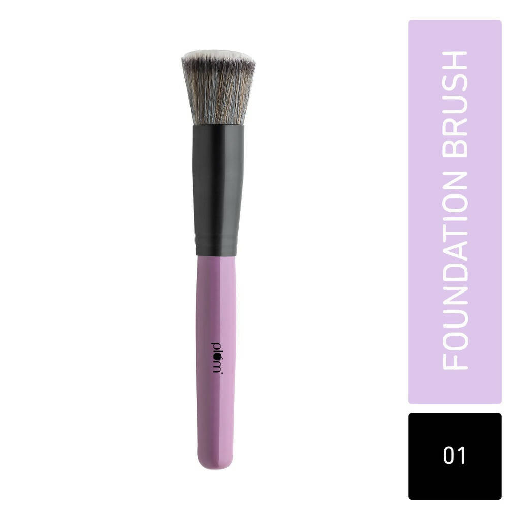 Plum Soft Blend Foundation Brush Easy Pick-up 01