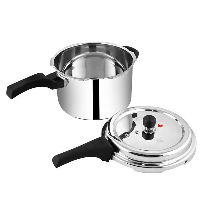 Prestige 6.5 Litres Deluxe Alpha Svachh Induction Base Outer Lid Stainless Steel Pressure Cooker Main Image