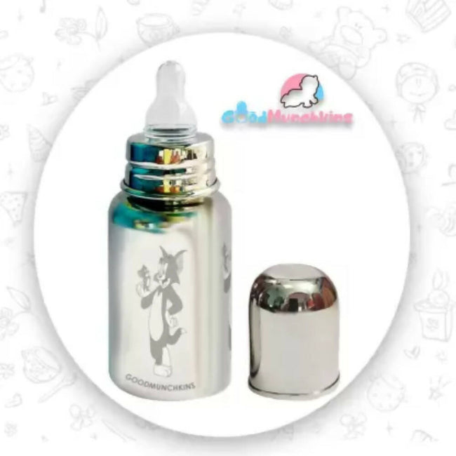 Goodmunchkins Stainless Steel Feeding Rustfree Bottle with 2 Anti Colic Silicone Nipple For Kids 150ml Main Image