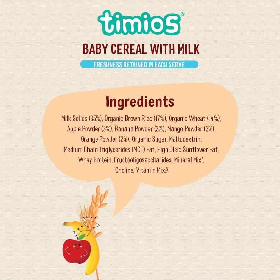 Timios Organic Rice Wheat Mixed Fruit Baby Cereal