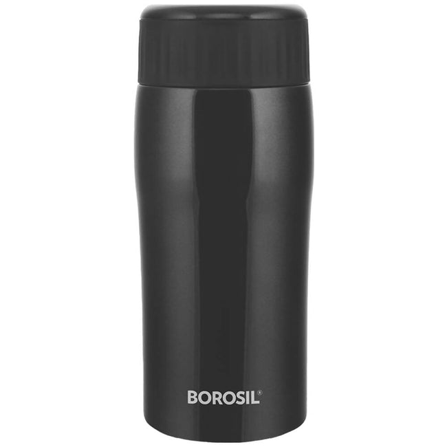 Borosil Cosmic Insulated Water Bottle Tumbler - 320ml (Black) Hover Image
