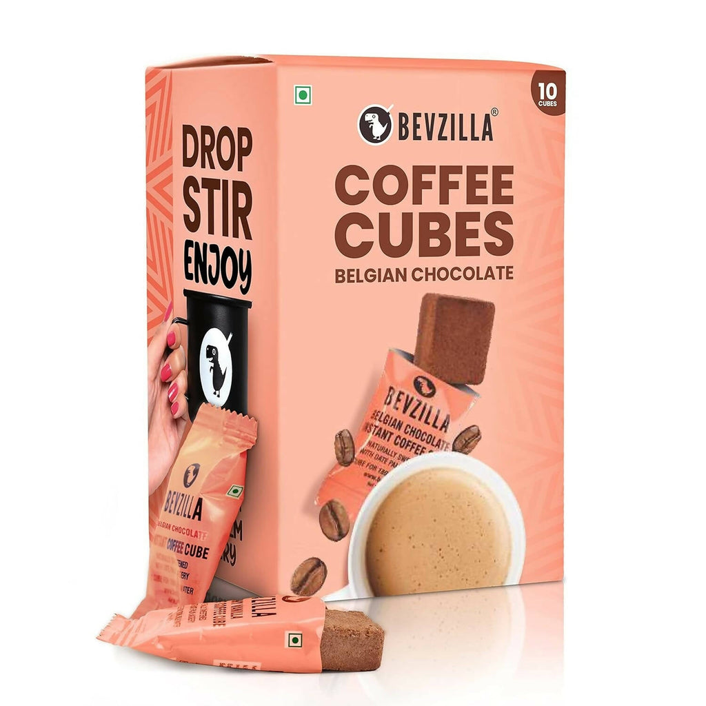 Bevzilla Instant Coffee Cubes Pack with Organic Date Palm Jaggery - Belgian Chocolate