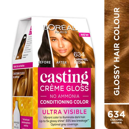 L'Oreal Paris Casting Creme Gloss Ultra Visible Conditioning Hair Color - 634 Caramel Brown Main Image