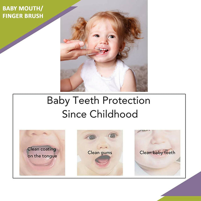 Safe-O-Kid Silicone Baby Finger/ Mouth Toothbrush With Case Set, Infant Training Soft Teeth Brush, Oral Cleaning Massager For Babies- Pink Main Image