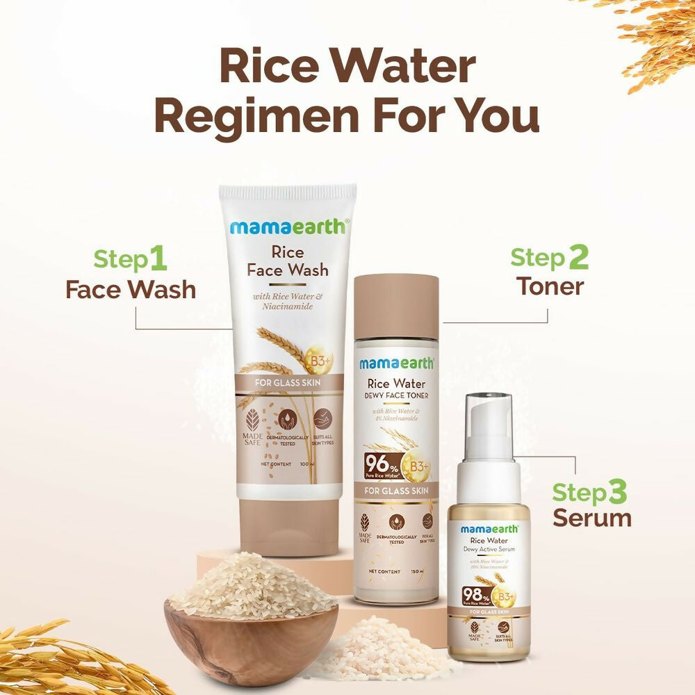 Mamaearth Rice Water Dewy Face Toner with 96% Pure Rice Water Extract & 4% Niacinamide for Glass Skin