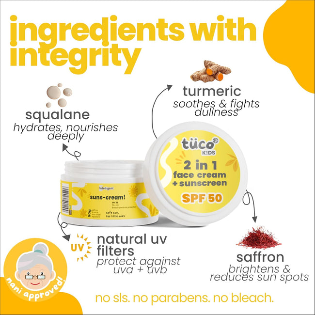 TuCo Intelligent Kids 2-in-1 Saffron Face Cream & Sunscreen For Sun Protection And Glow Main Image