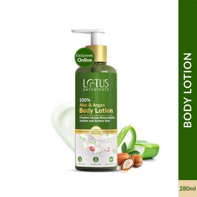 Lotus Botanicals 100% Aloe & Argan Body Lotion Main Image