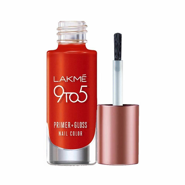 Lakme 9 To 5 Primer + Gloss Nail Colour - Cherry Red Hover Image