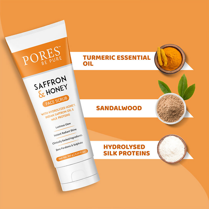 Pores Be Pure Saffron & Honey Face Scrub With Milk Proteins