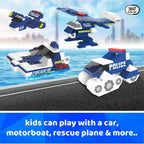 Webby 6 in 1 Police ABS Building Blocks Kit for Kids (169 Pcs)