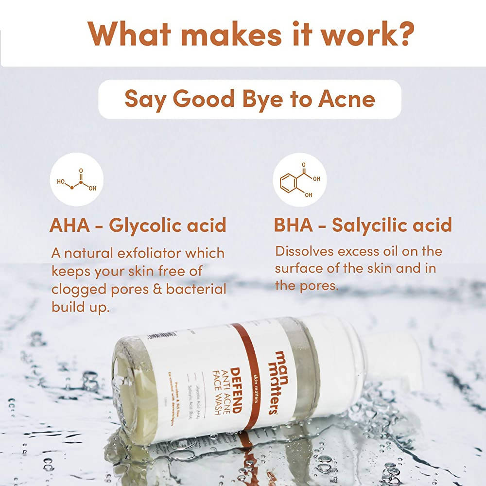 Man Matters Clean Oil Control Face Wash For Men With % Salicylic & Glycolic Acid