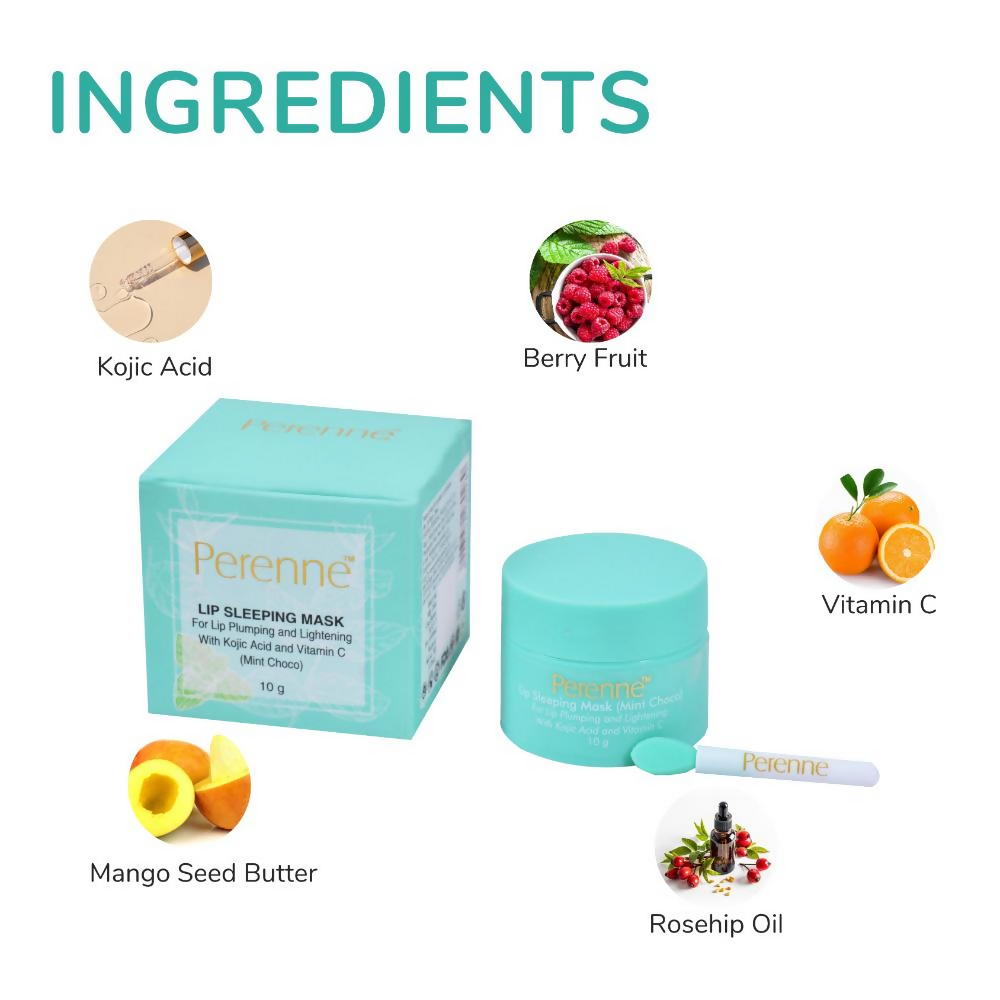Perenne Lip Sleeping Mask With Kojic Acid & Vitamin C - Mint Choco