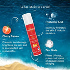 Aqualogica Detan + Dewy Sunscreen With Cherry Tomato & Hyaluronic Acid, SPF 50+ & PA++++