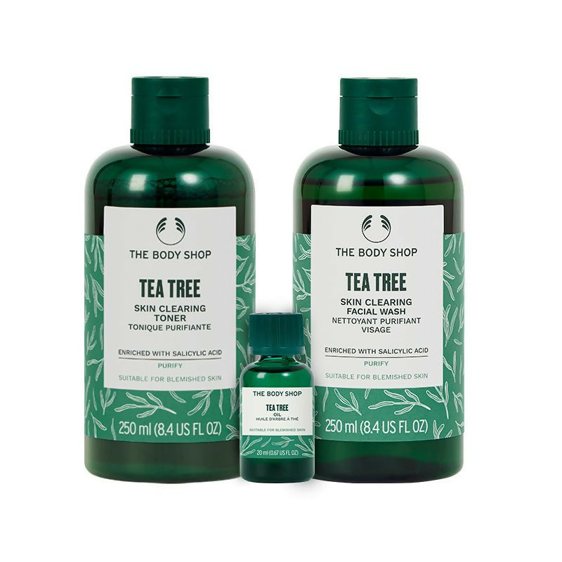 The Body Shop Tea Tree Facial Wash, Toner & Oil Combo