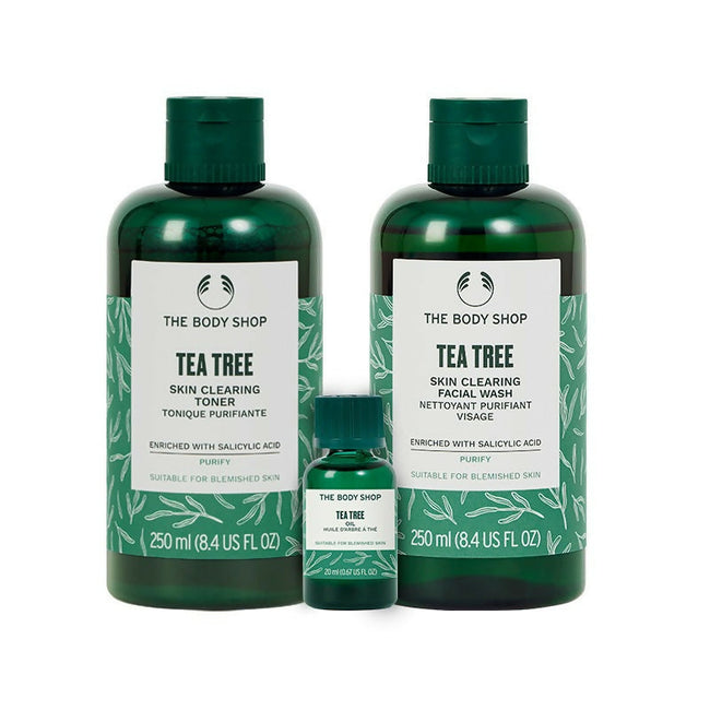 The Body Shop Tea Tree Facial Wash, Toner & Oil Combo Hover Image