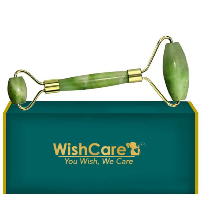 WishCare Face Massage Jade Roller For Glowing Skin - Green Hover Image