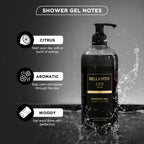Bella Vita Luxury CEO MAN Shower Gel For Deep Cleansing, Hydrating & Moisturising Skin with Aloe Vera & Charcoal Powder