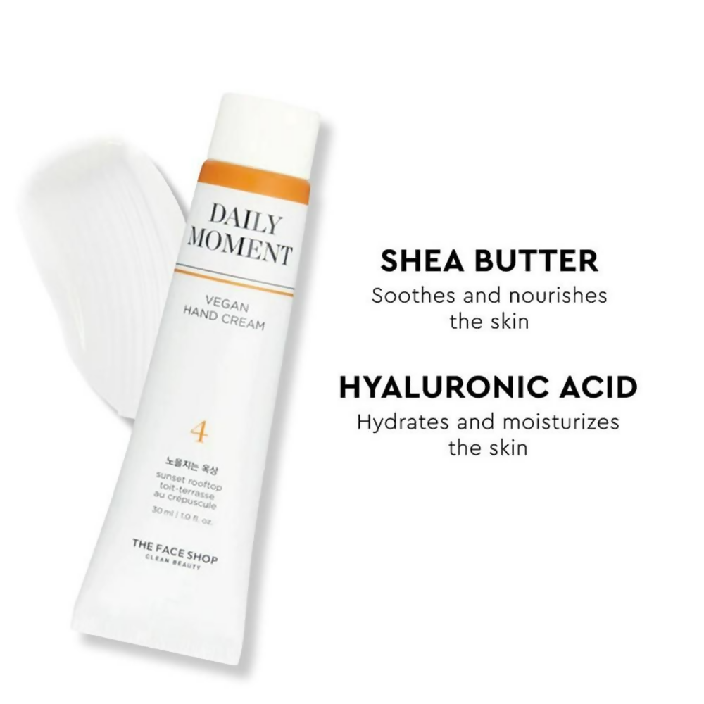 Face Shop Non-Greasy Vegan Hand Cream - Sunset Rooftop With Hyaluronic Acid