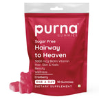 Purna Gummies Hair Biotin Cranberry Sugar Free Gummies with Vitamin B12 for Hair & Nail