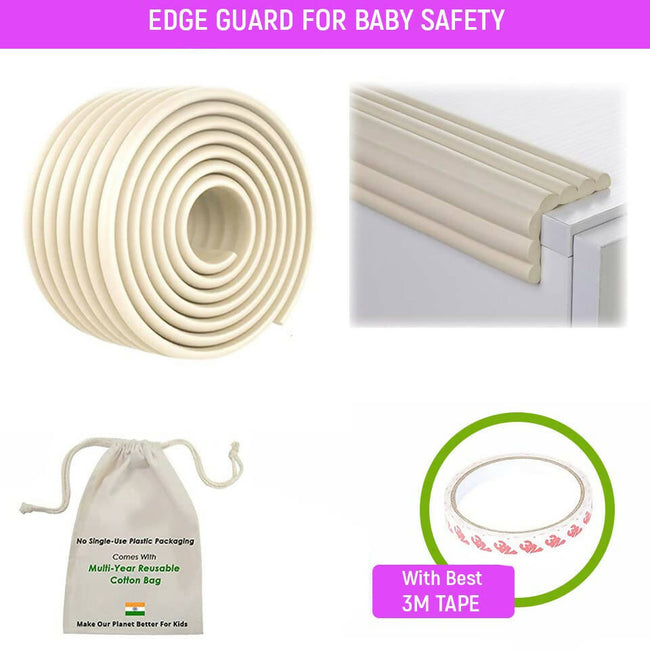 Safe-O-Kid Prevents From Head Injury Multi Functional 2 Meter Edge Guard, White Hover Image