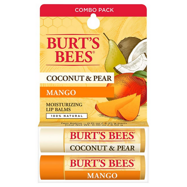 Burt's Bees Natural Moisturizing Lip Balms (Coconut & Pear and Mango) Hover Image