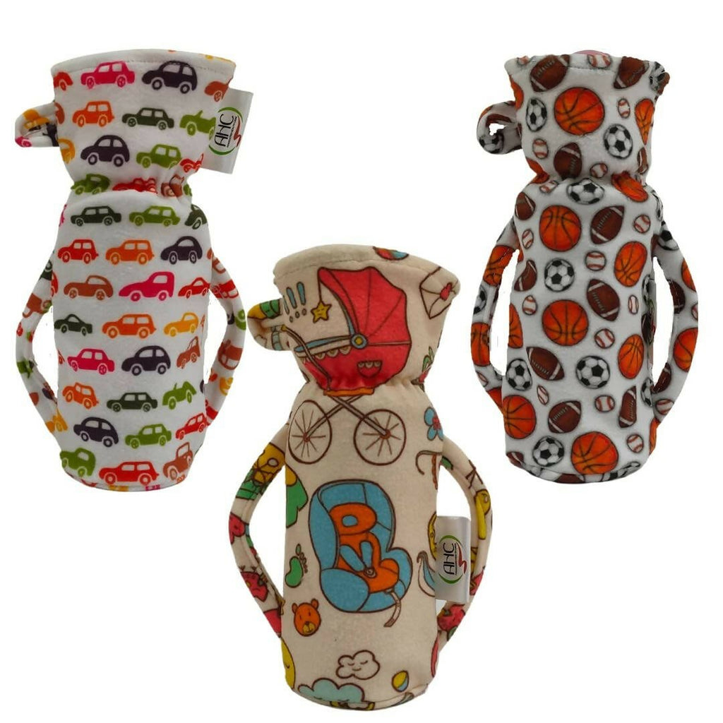 AHC Feeding Bottle Cover For Baby With Handle And Neck Grip Combo