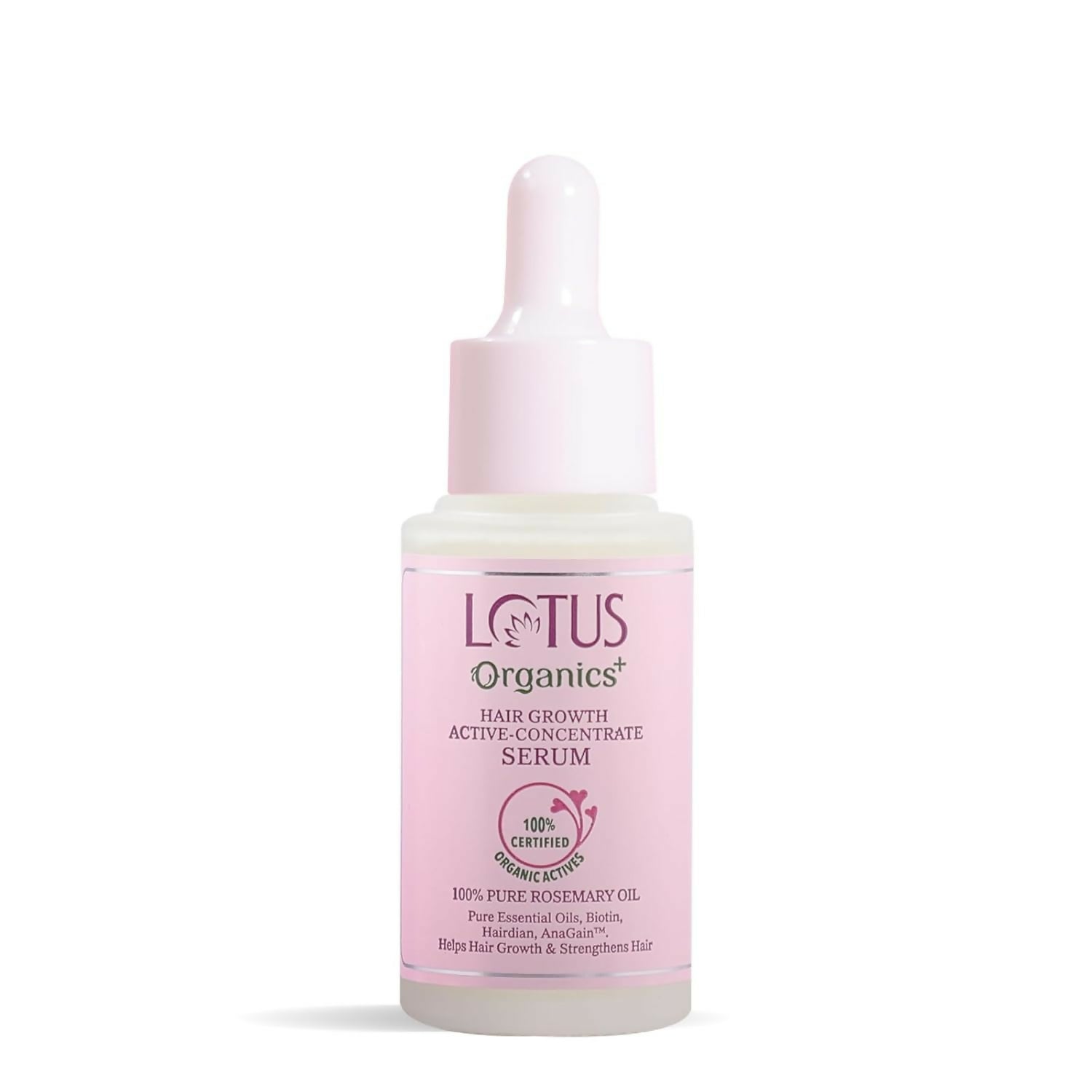 Lotus Organics+ Hair Growth Active Concentrate Serum for Hair Growth, Increases Thickness, Strengthens Hair Follicles