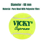 Vicky Supreme Yellow Tennis/Cricket Ball Heavy Multipurposeful Design & Durable Rubber Built
