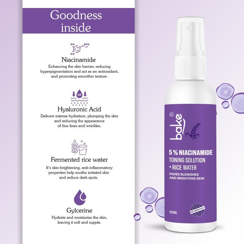 Bake 5% Niacinamide Toner With Fermented Rice Water