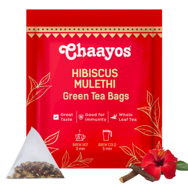 Chaayos Hibiscus Mulethi Green Tea Bags Hover Image