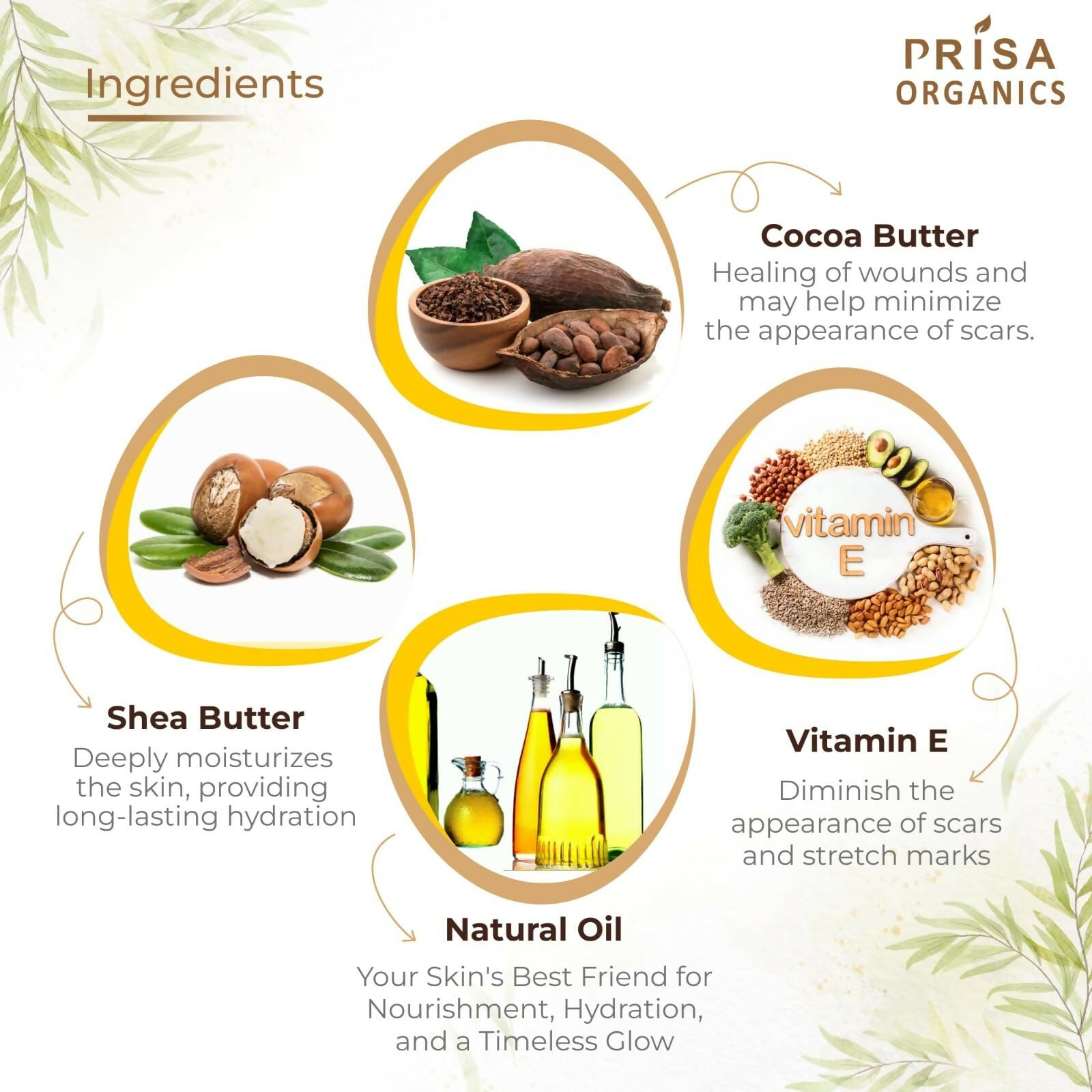 Prisa Organics Stretch Mark Removal Cream To Reduce Stretch Marks, Scars, Spots, Discolouration