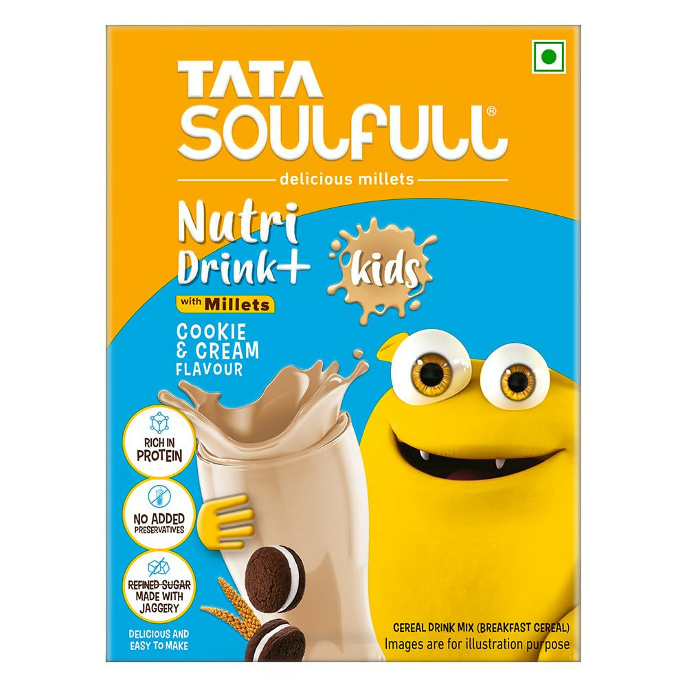 Tata Soulfull Nutri Drink+ For Kids With Millets - Cookie & Cream Flavor