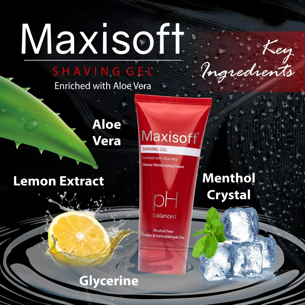 Maxisoft Shaving Gel With Aloe Vera Shea Butter Glycerine Allantoin pH Balanced