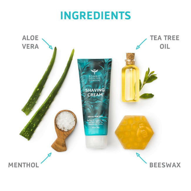 Bombay Shaving Company Shaving Cream with Tea Tree oil, Aloe Vera & Menthol Extracts Main Image