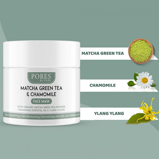Pores Be Pure Matcha Green Tea Clay Face Mask With Green Tea Main Image