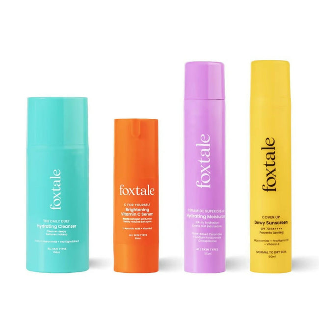 Foxtale CSMS (Cleanser, Serum, Moisturizer, Sunscreen) Flawless Skin Combo Hover Image