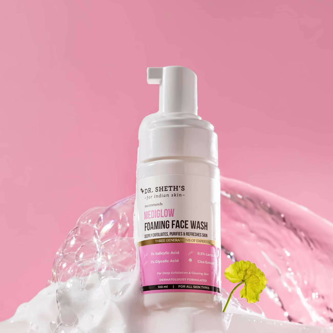 Dr. Sheth's Mediglow Foaming Face Wash For Glowing Skin, Deeply Cleanses, Exfoliates & Unclogs Pores, For All Skin Types Main Image
