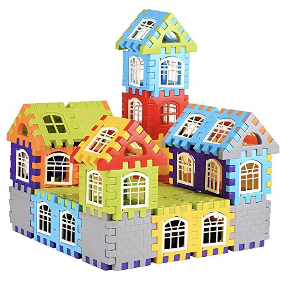Kipa Multi Colored 120 Pieces Mega Jumbo Happy Home House Building Block with Attractive Windows and Smooth Rounded Edges Blocks Game Fun