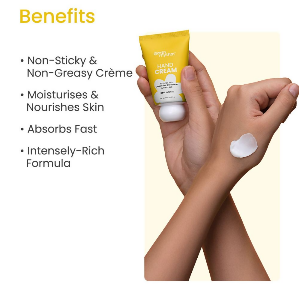 Earth Rhythm Cotton Crisp Hand Cream Enriched with Ceramide