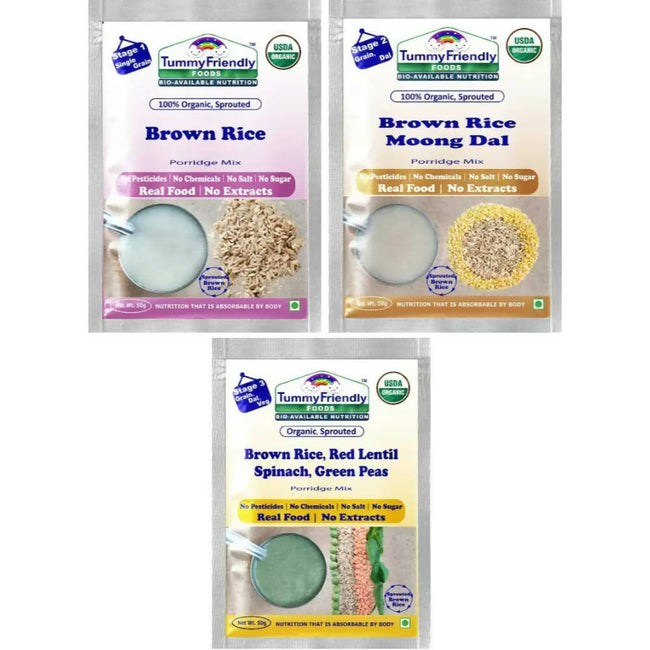 TummyFriendly Foods Certified Brown Rice Porridge Mixes - Stage1, Stage2, Stage3 Hover Image