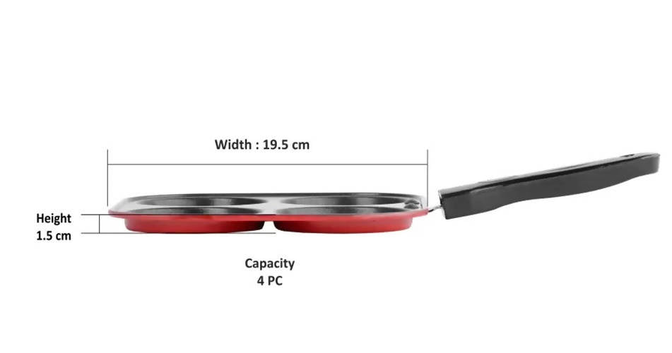Sumeet Aluminium Non Stick 2.6mm Thick Mini Multi Snack Maker Pan