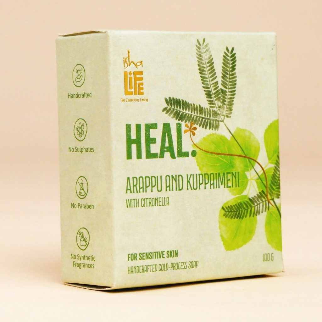 Isha Life Heal. Arappu And Kuppaimeni With Citronella Handcrafted Soap