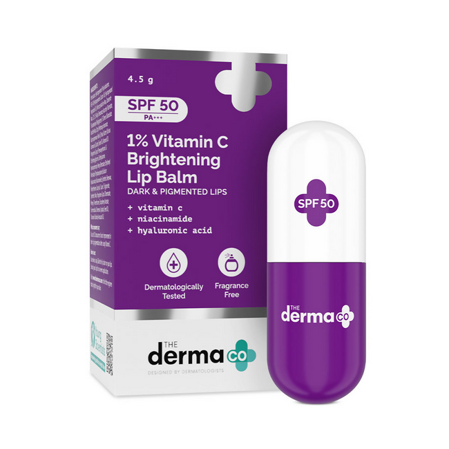 The Derma Co 1% Vitamin C Brightening Lip Balm Hover Image
