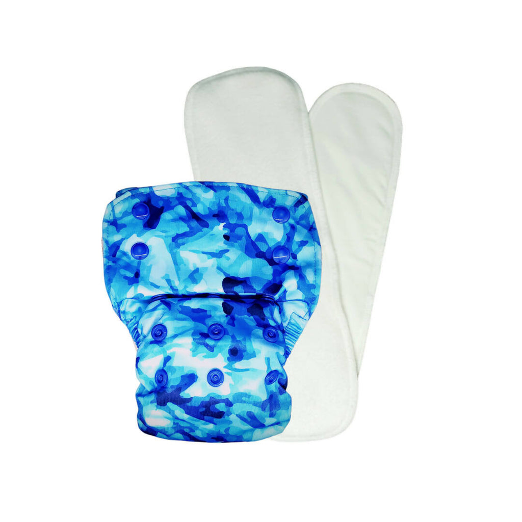 Kindermum Nano Aio Cloth Diaper With 2 Organic Cloth Inserts- Aqua For Kids