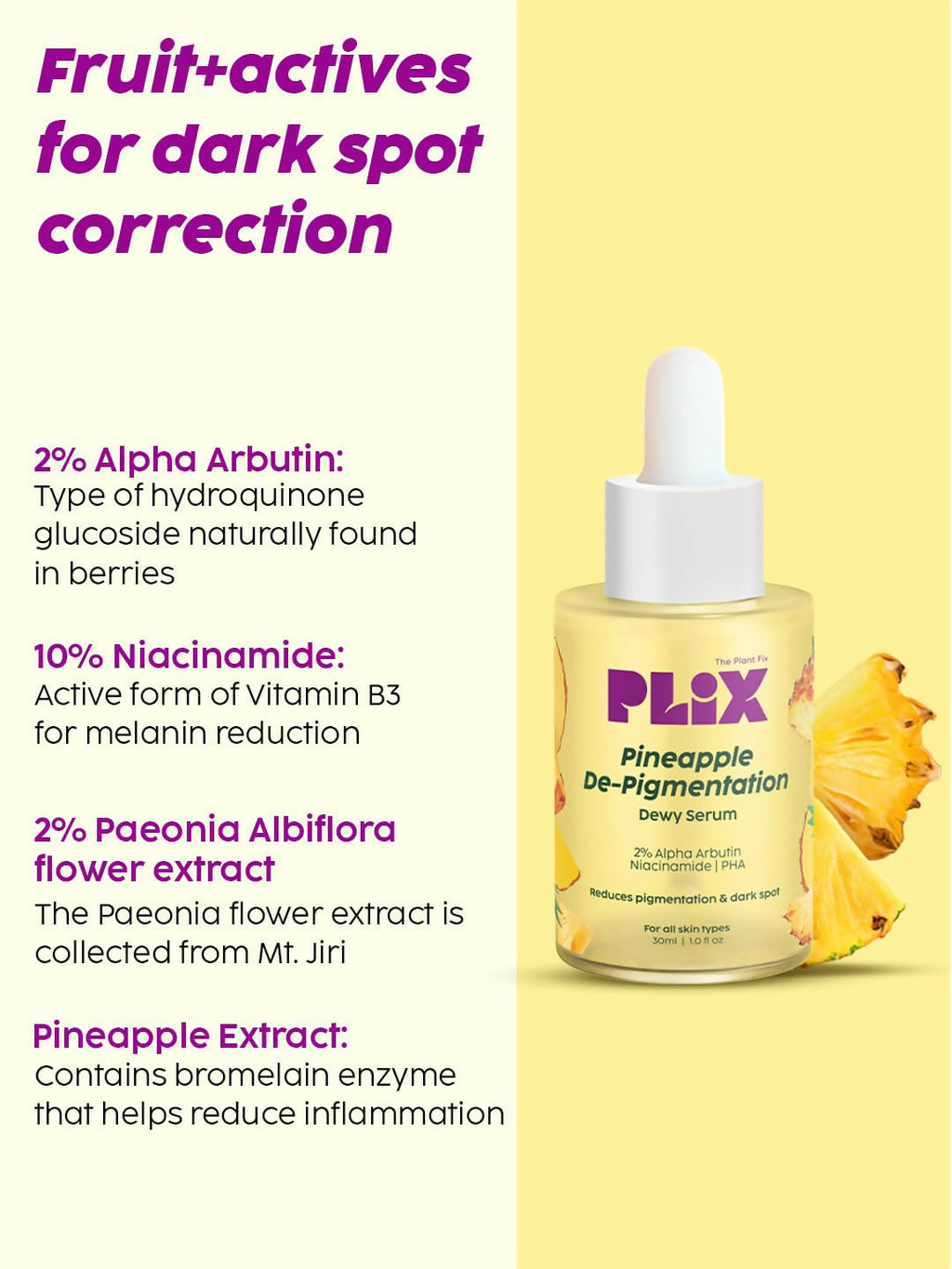 PLIX The Plant Fix Pineapple Pigmentation Skincare Regime Combo For Dark Spot Removal