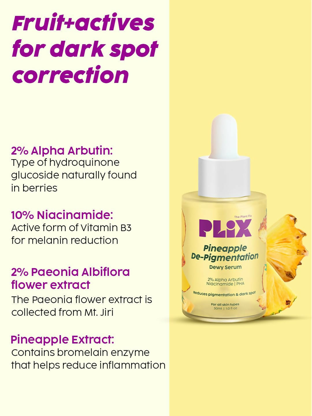 PLIX The Plant Fix Pineapple Pigmentation Skincare Regime Combo For Dark Spot Removal